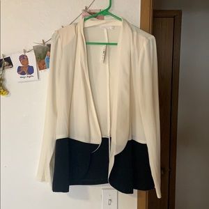 Brand new Lush Blazer black & white color blocked
